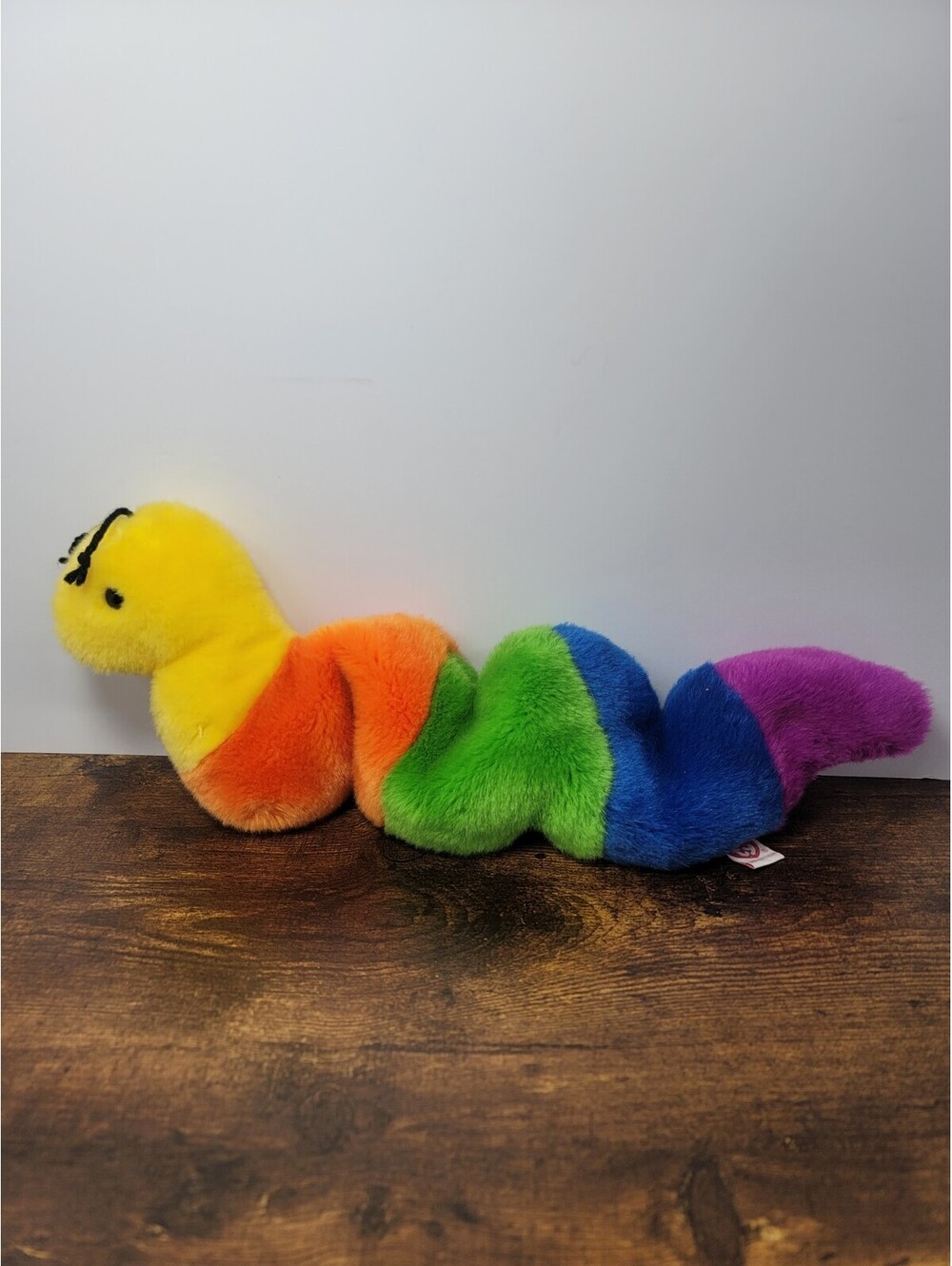 TY Beanie Buddies Inch Worm Plush Stuffed Toy Rainbow Colors 16" 1999
